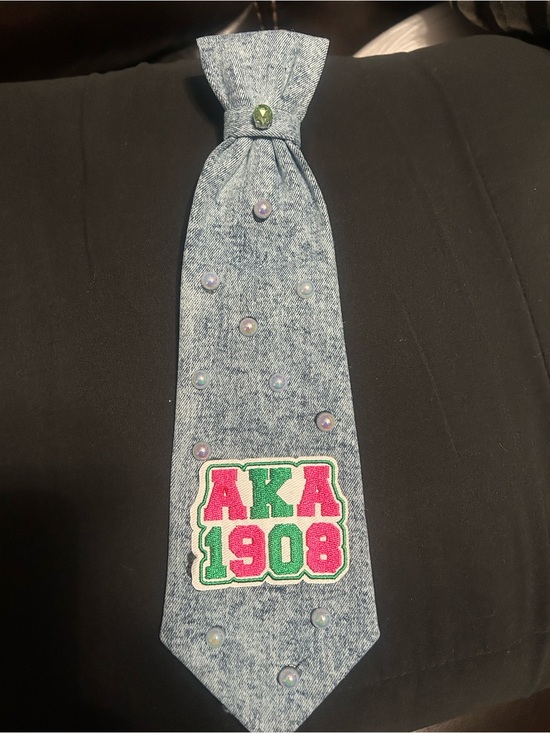 Accessories - AKA Denim with Pearl Tie